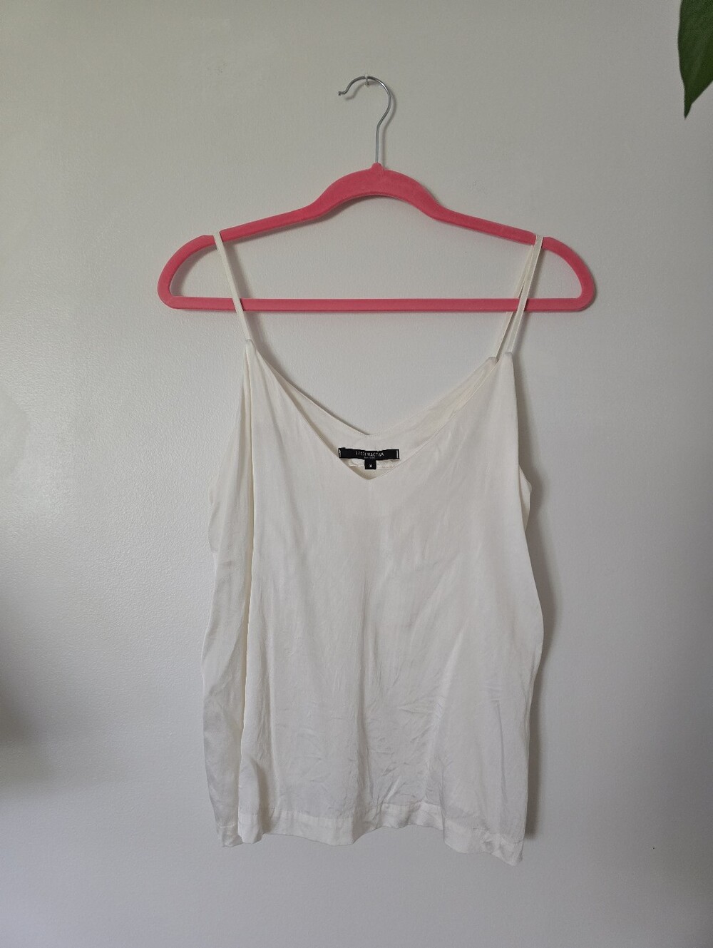 Systemaction Barcelona Size M Womens Ivory Silk Cami Tank Top Sleeveless Blouse